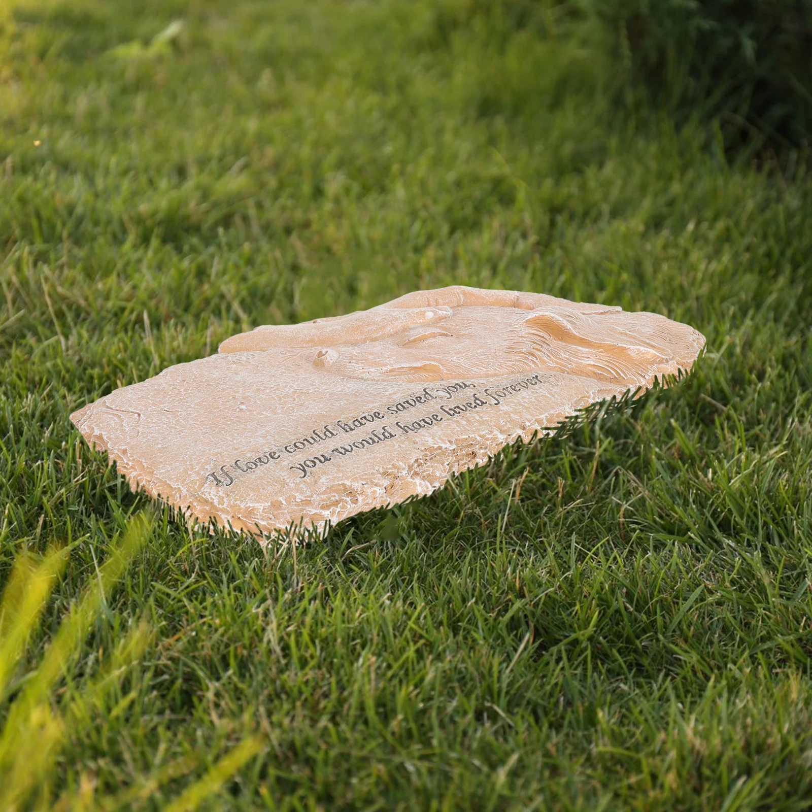 

Pet Memorial Plaque Dog Stone Garden Statue Marker Outdoor Synthetic Resin for Gift