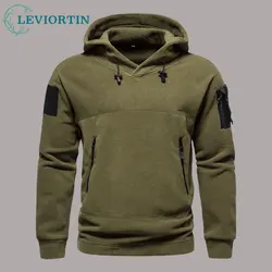 Sudadera con capucha de lana para hombre, suéter táctico militar, térmico, cálido, para exteriores, Otoño e Invierno