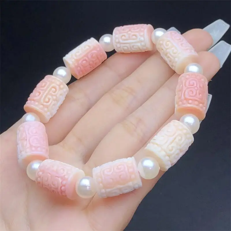 Natural Shell Mosaic Bead Bracelet Colorful Gemstone Strings Fashion Beautifully Jewelry For Men Women Gift 1PCS 10x16mm