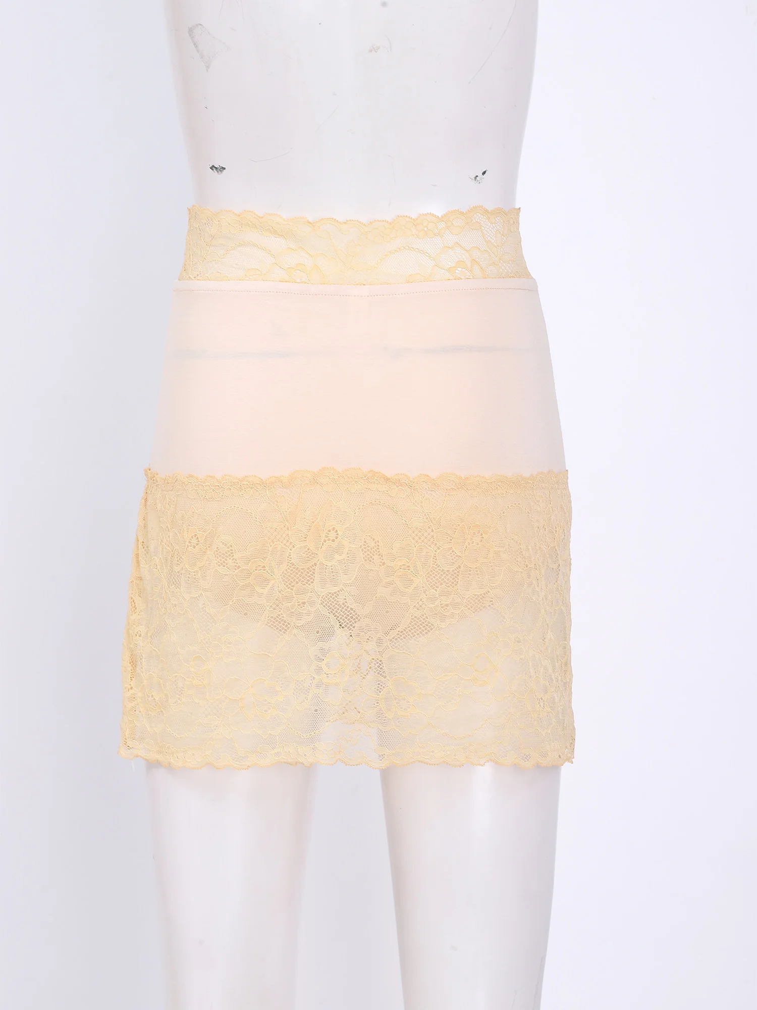 

Natural Silk Half Slips Women Lace Slips Half Slip with Built-in Briefs underskirt Basic Style Slip Dress Anti Emptied Underwear