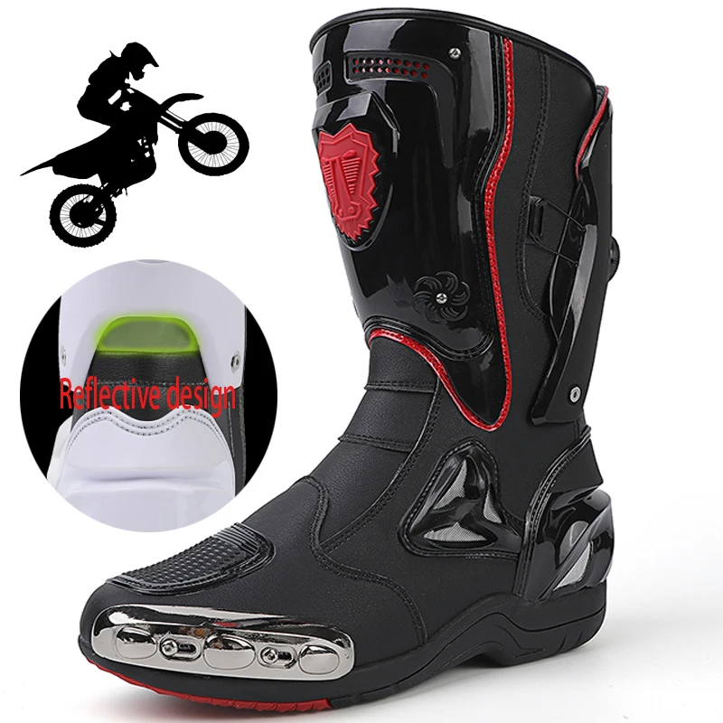 Motorcycle Boots Racing Off-road Shoes Creative Non-slip High-top Motorcycle Professional Waterproof Mountain Bike Boots