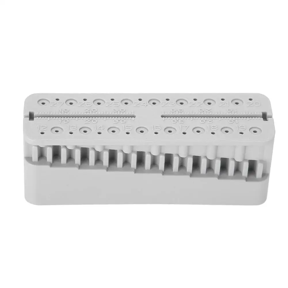 Régua de medição autoclavável Mini Endo, Instrumento Odontológico Plástico para Dentista, Cor Azul e Cinza, 9x2.7x3.3cm