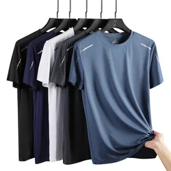 CHRLCK Men's Running Quick Drying T-shirts Breathable Hiking Fishing Tees Soft Elasticity Outdoor Sports Short Shirt Summer