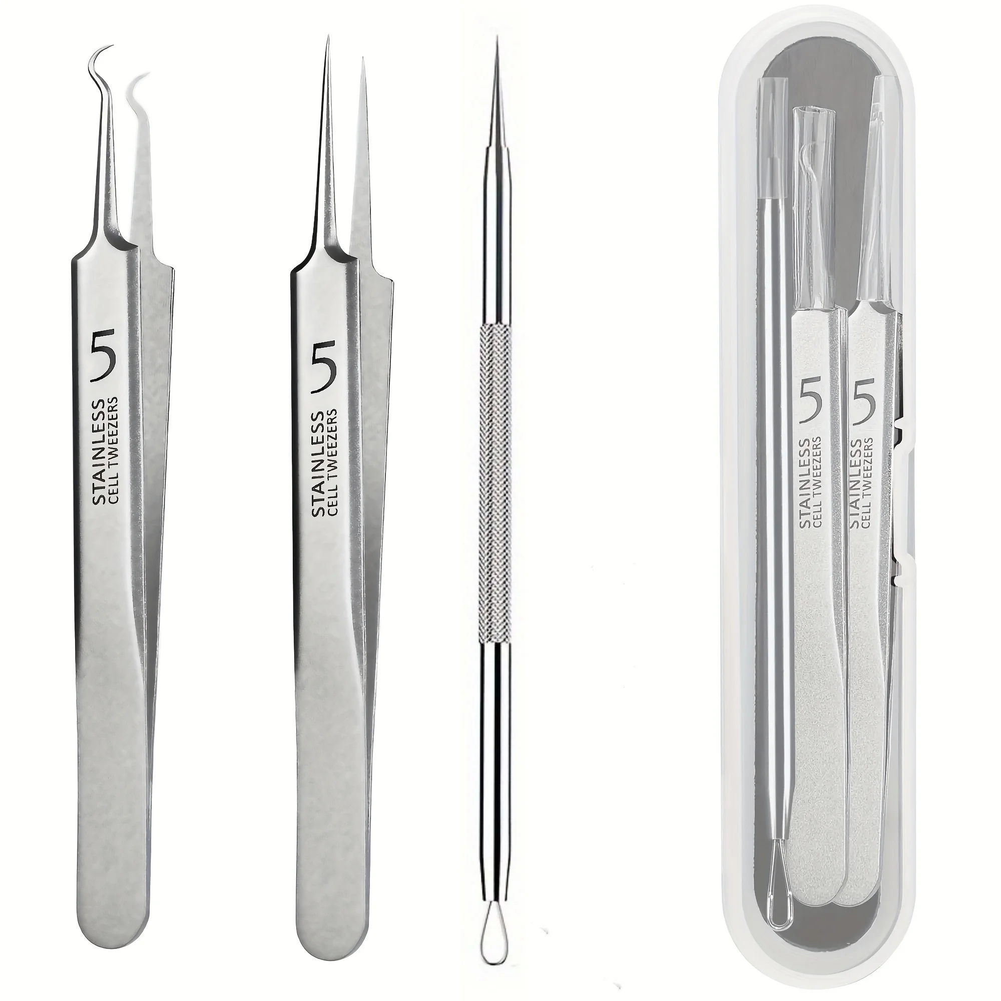 Pimple Extractor Tools, Blackhead Remover, Pimple Popper, Acne Removal Kit Risk Free Treatment for Blemish,Blackhead Tweezers