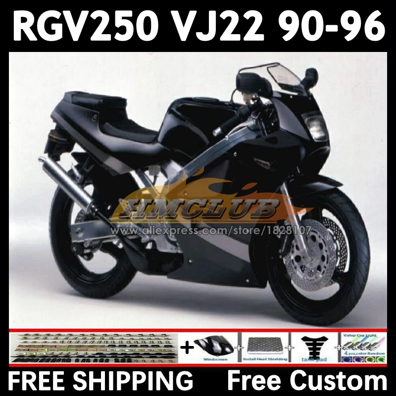 black stock RGV250 For SUZUKI VJ22 1990 1991 1992 1993 1994 1995 1996 19No.48 RGV-250 VJ 22 RGV 250 90 91 92 93 94 95 96 Fairing