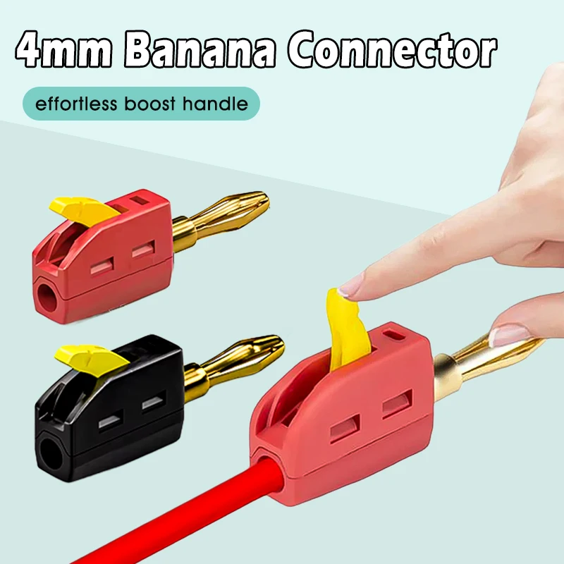 

4mm Solderless Quick Wire Connector High Current 32A Banana Plug Terminal Wire Cable Connector Power Testing Instrument Plug