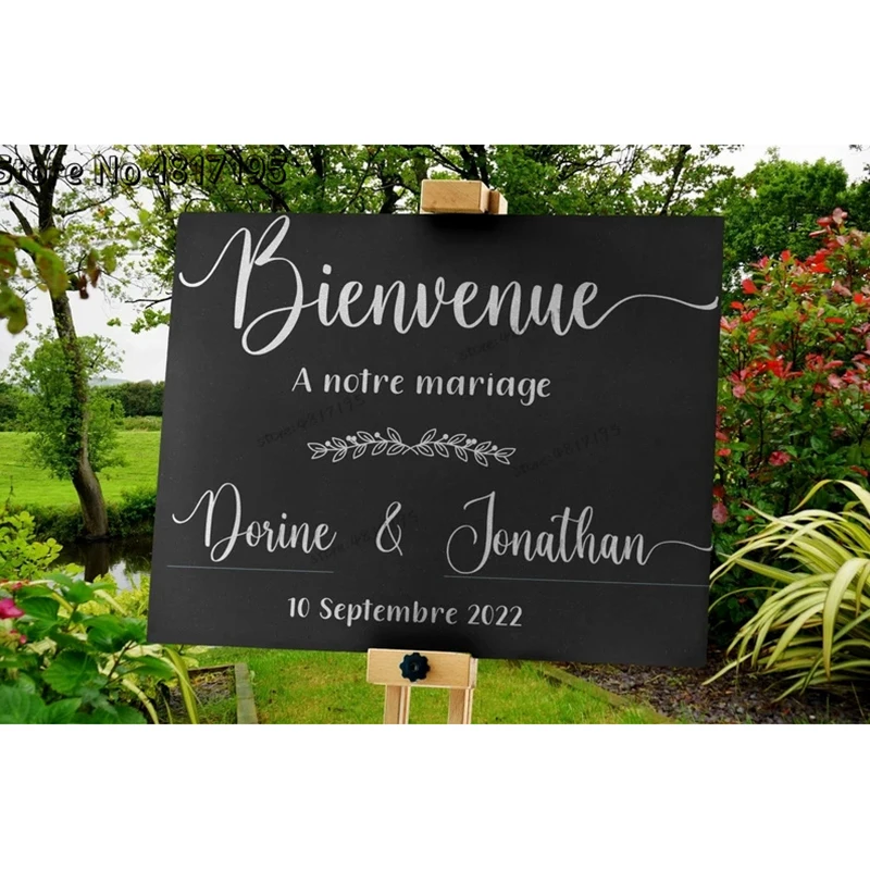 French Wedding Wall Stickers Love Connecting Each Name a Notre mariage Personalized Name Customization Date Engagement Sticker