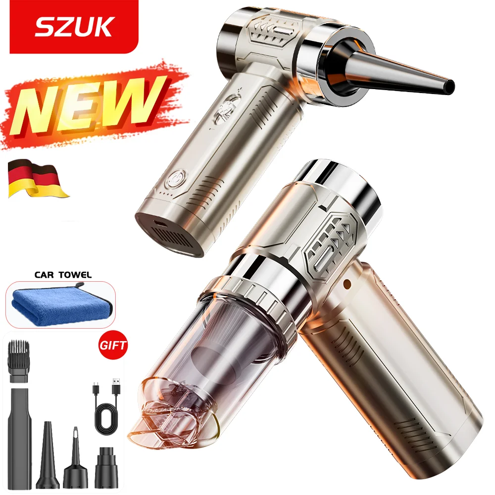 SZUK New Turbofan Mini Blower Brushless Motor Handheld Turbo Fan Wireless Duct Fan Powerful Portable Vacuum Cleaner for Cars