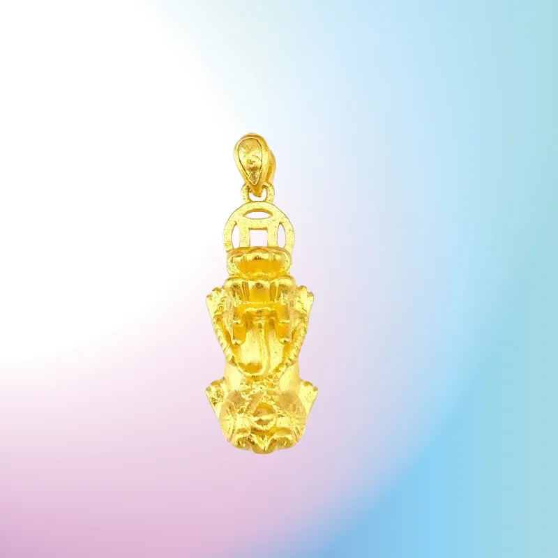 

NEW 9999 Real Gold 24K Women's Japanese and Korean Gold Edition Coin Small Pixiu Pendant