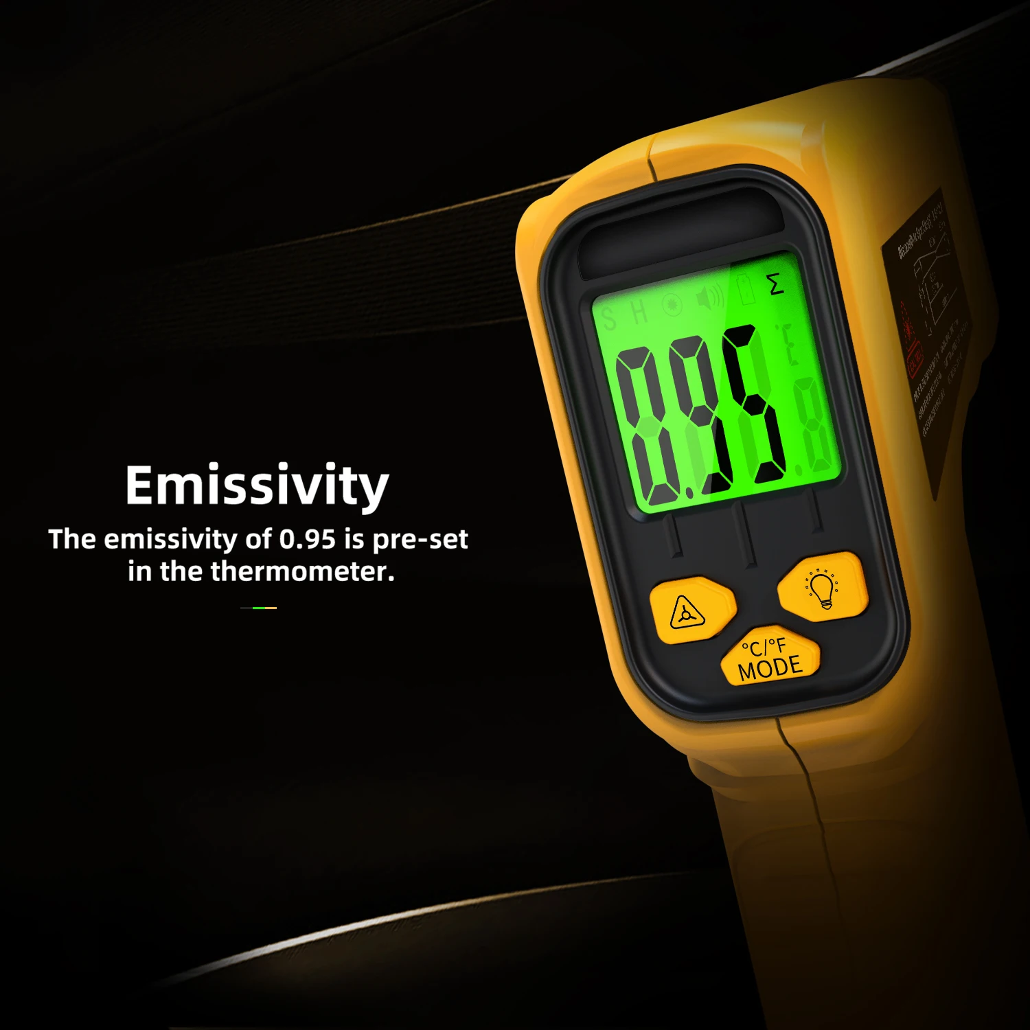 Infrared Thermometer High Precision -50~530C Digital IR-LCD Temperature Thermometer Non-Contact Handheld Industrial Pyrometer