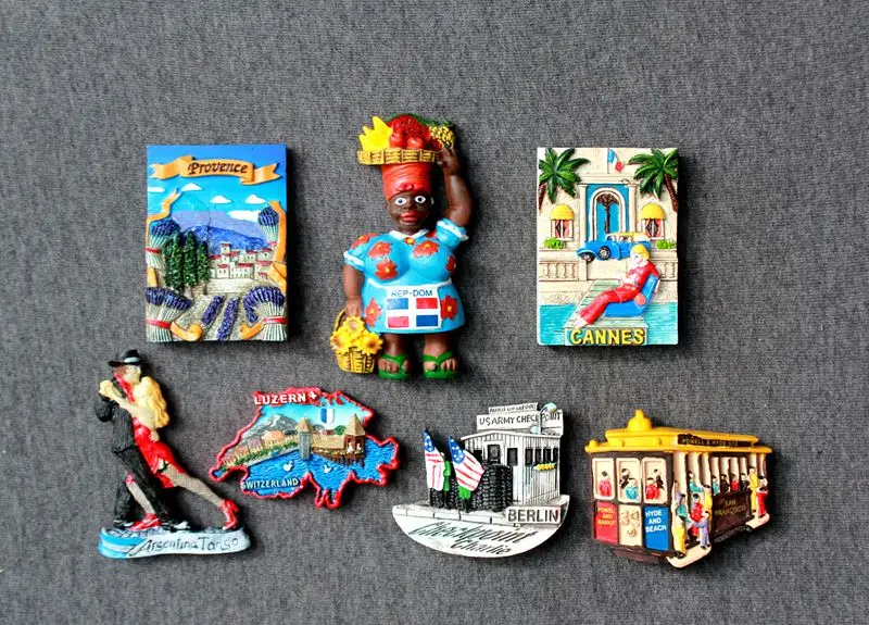 Tourism commemorative refrigerator stickers, cultural and creative, 3D three-dimensional personality of city attractions around