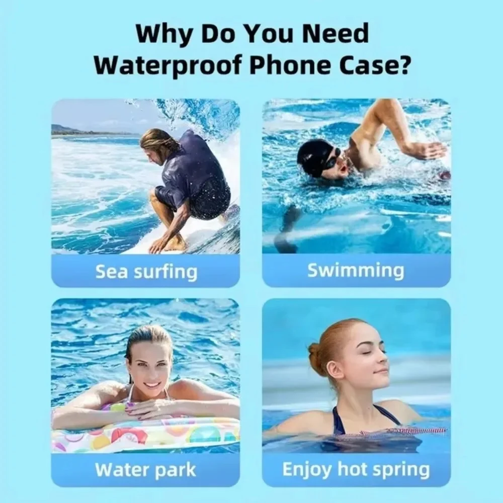 Swimming Waterproof Phone Case Waterproof Bag Large Capacity Mobile Phone Pouch Rainproof Cover for iPhone Samsung Xiaomi Huawei view 6