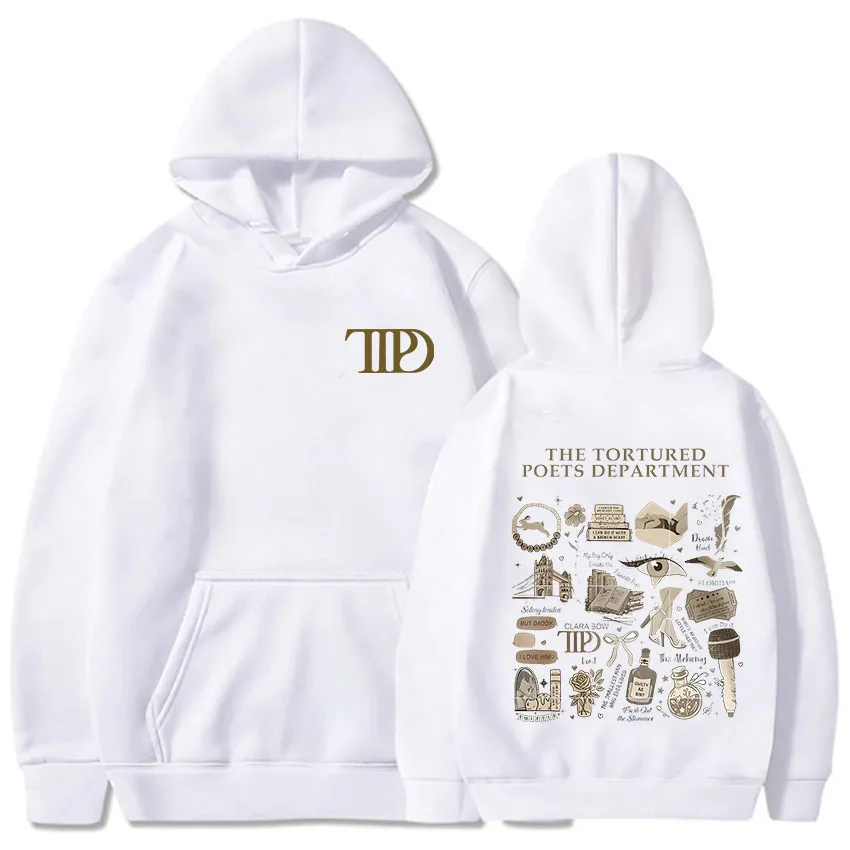 The Tortured Poets Department Album Double Sided Print Hoodies Men Women Harajuku Hip Hop Punk Sweatshirts Fashion Streetwear