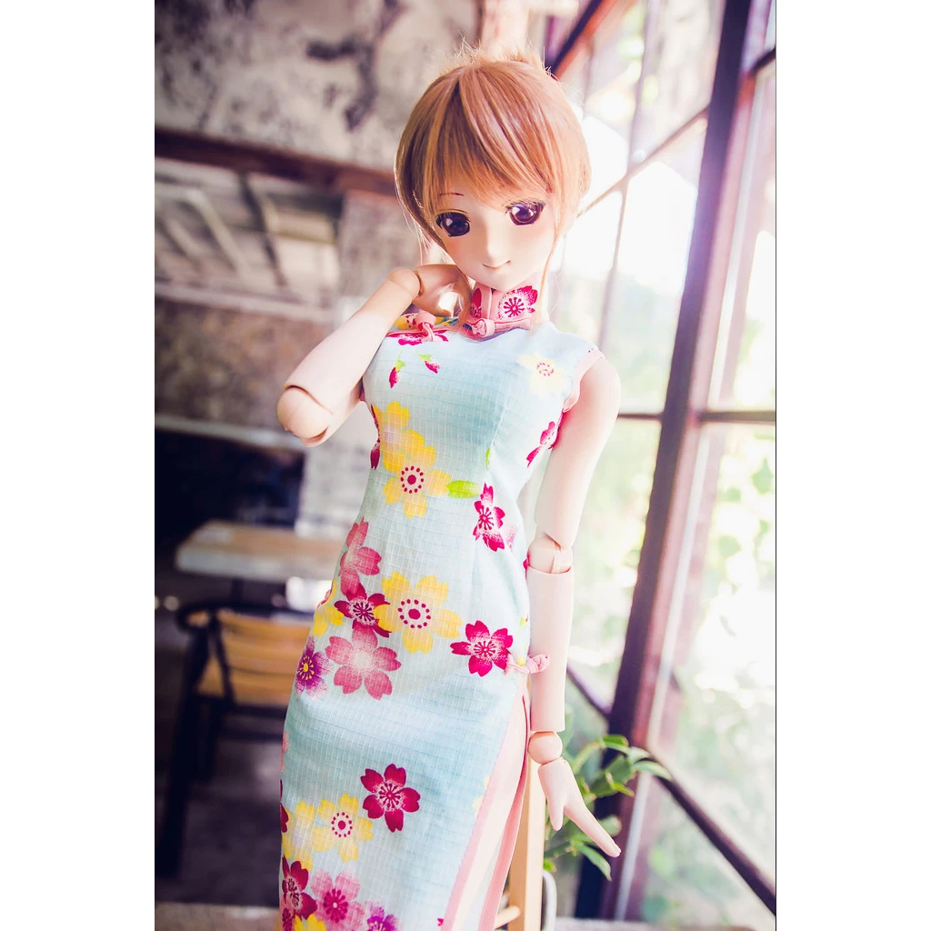 [wamami] Summer Long Section Dress Cheongsam For 1/4 MSD 1/3 SD DZ AOD DD BJD Dollfie