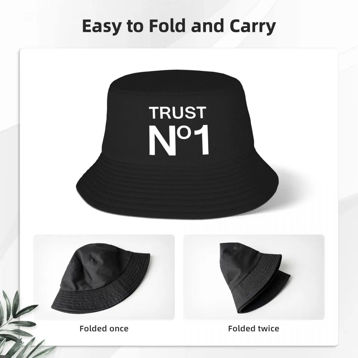 Custom Trust No One Bucket Hat for Women Men Print Summer Beach Sun Fishing Cap