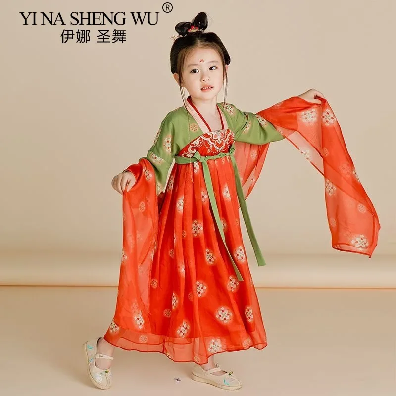 الفتيات الصينية القديمة سوبر الجنية Hanfu الاطفال فتاة الأطفال زي تانغ فستان بتصميم بدلة الطفل الأميرة النمط الصيني فستان المرحلة الجديدة #3