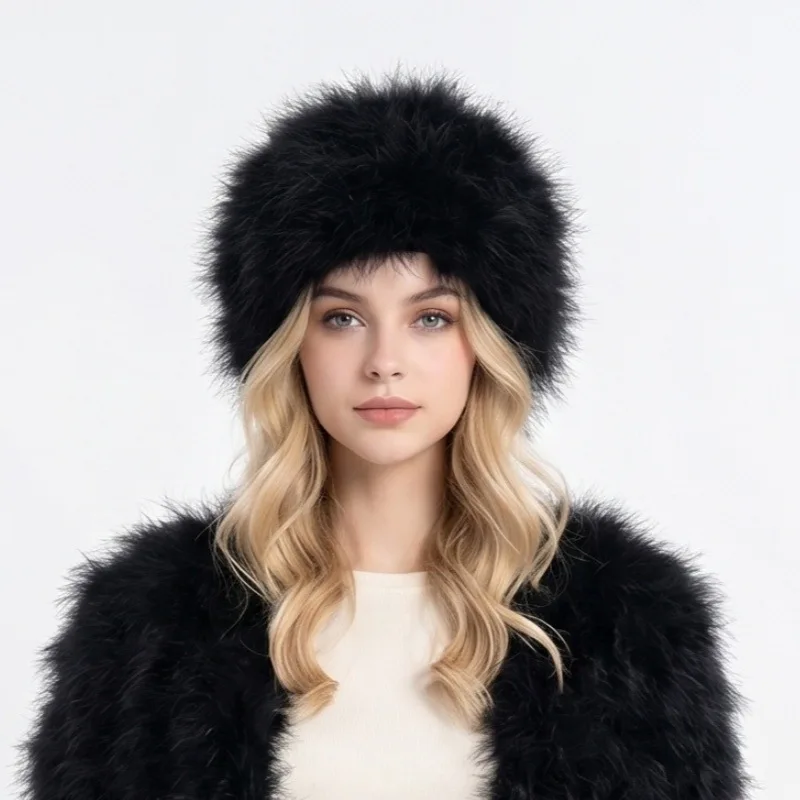 ladies-hand-sewn-real-ostrich-feather-hat-warm-fashionable-autumn-winter-cap-cotton-fluffy-headwear