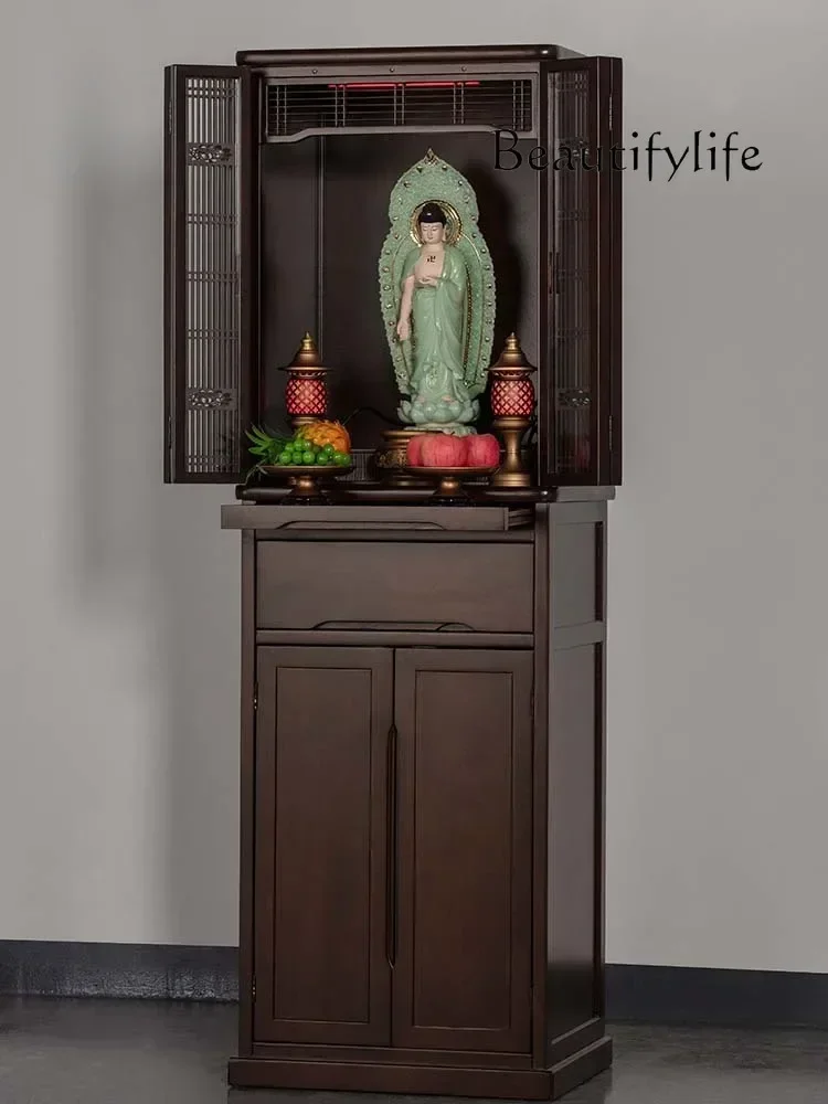 

Solid Wood Antique Style Buddha Niche with Door Buddha Cabinet Buddha Shrine Household Clothes Closet Shrine