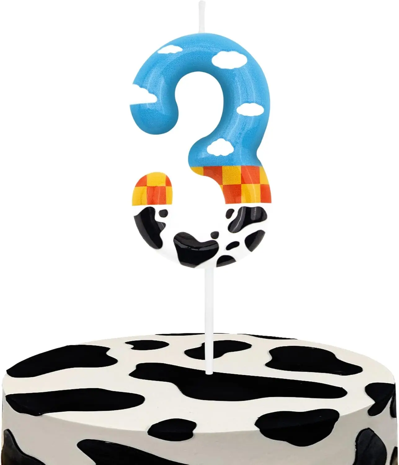 blue Inspire GameThemed Birthday Candles, Number 6 Paw Print Birthday Party Supplies, 2.76 inch Paw Cake Topper Decoration