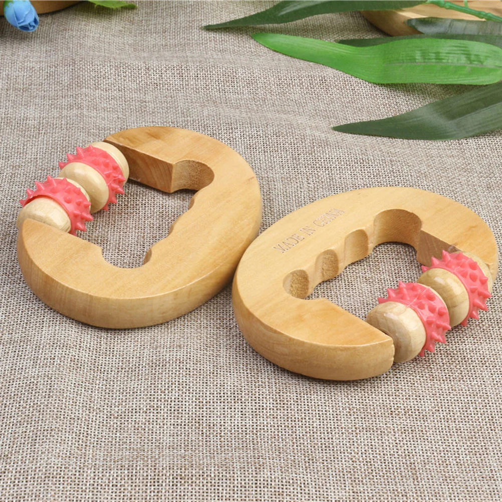 1pc Lady Handheld Wooden Rollers Health Body Palm Foot Head Roller for Men and (12x85x15cm)