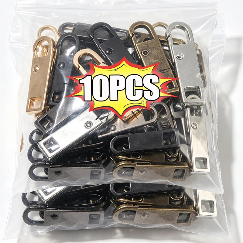 10/1PCS Universal Metal Zipper Pull Replacement Instant Repair Kit Detachable Luggage Purses Clothing Zipper Slider Puller Tools