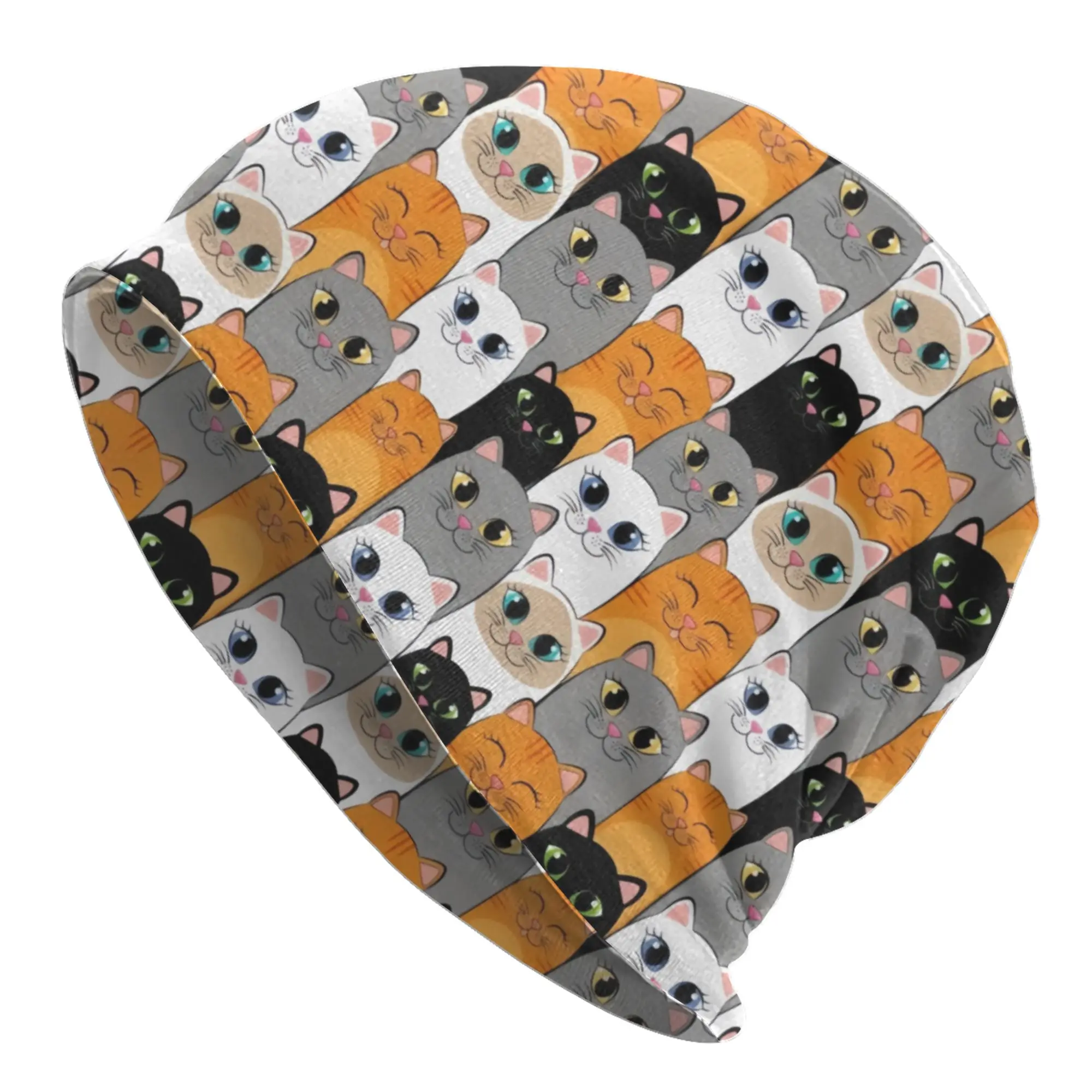 Cat Colourful Creative  Skullies Beanies Caps Fashion Winter Warm Men Women Knitting Hats Unisex Adult  Bonnet Hats