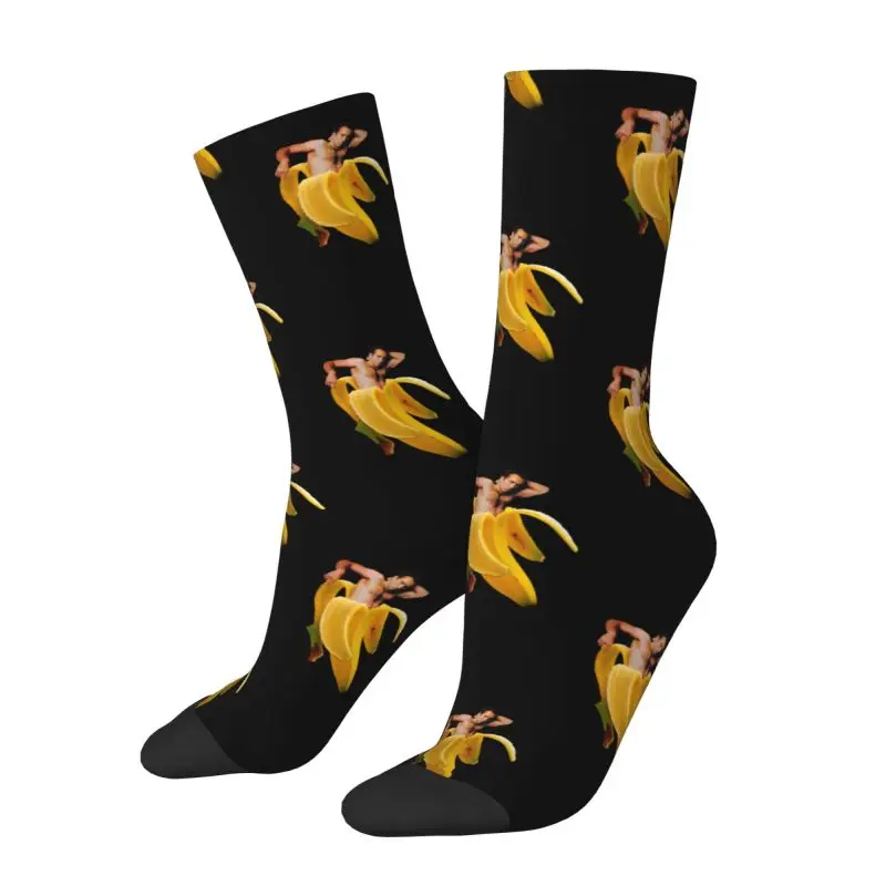 

Nicolas Cage In A Banana Men's Crew Socks Unisex Cute Funny Meme Spring Summer Autumn Winter Dress Socks