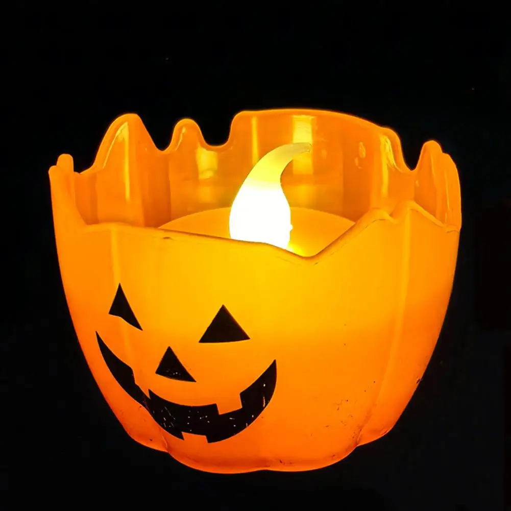 Halloween Party Centerpiece Halloween Led Pumpkin Candle Lights Set for Indoor Outdoor Fall Decor 6 Pack Flameless Flickering