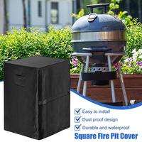 BBQ Grill Barbeque Cover Anti-Dust Waterproof Square Fire Pit Cover  Charbroil BBQ Cover Outdoor Rain Protective Barbecue Cover