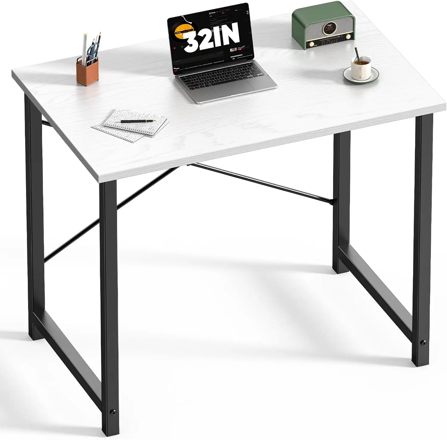 

32 Inch Small Computer Desk for Home Office, Modern Study Work Table, Black