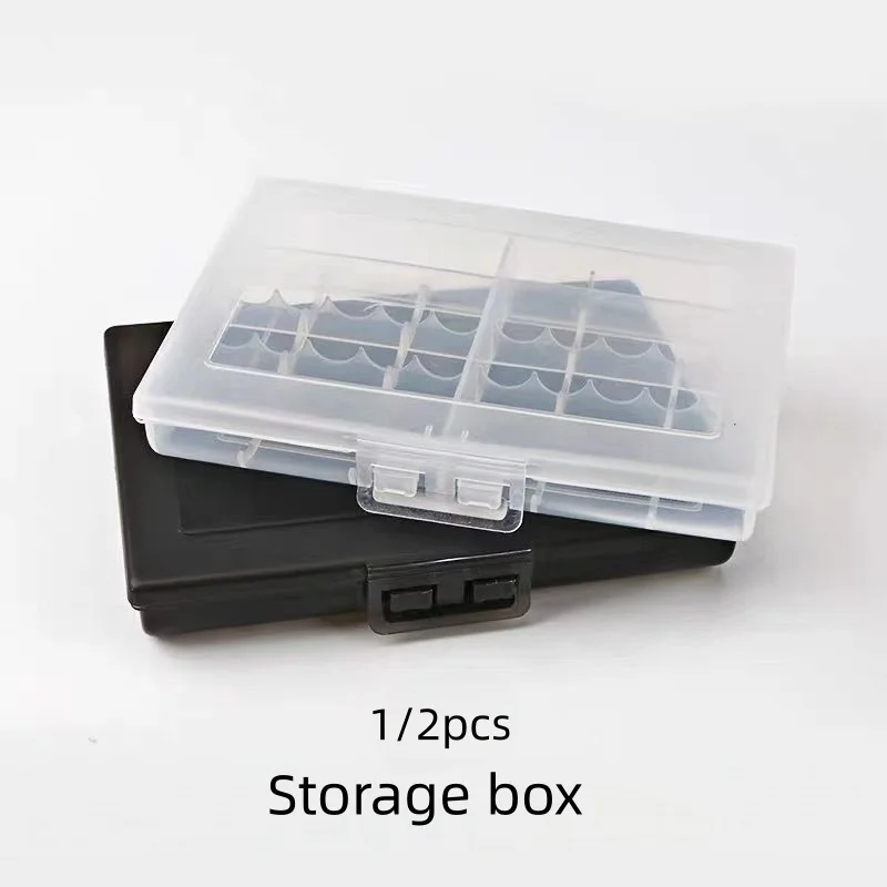 1/2Pcs Multi-slot AA/AAA Battery Storage Case, Thick Material, Sturdy & Practical, Easy to Carry. Batteries Not Included.