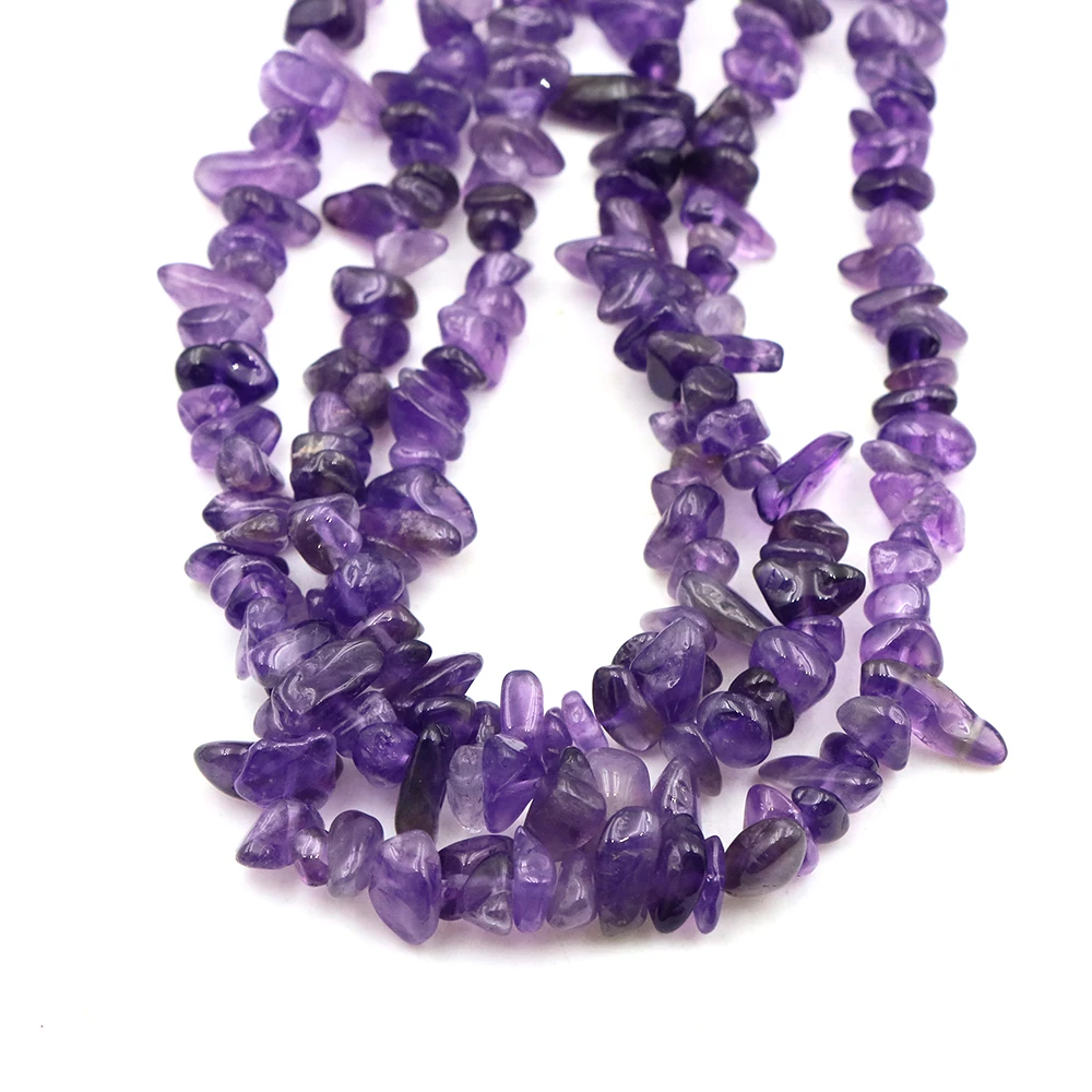 5-8mm Natürliche Unregelmäßige Amethyst Stein Perlen Kies Chips Lose Spacer Perlen für Schmuck Machen DIY Armband Halskette Großhandel