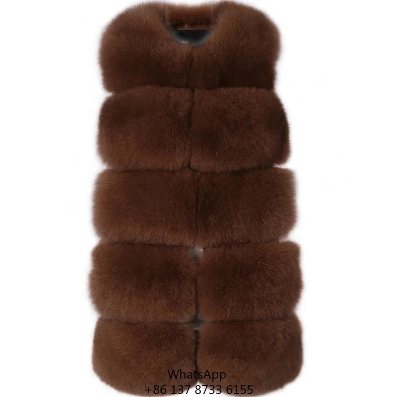 Winter New Women's Fox Fur Vest Fashion Lady Natural Fur Gilet