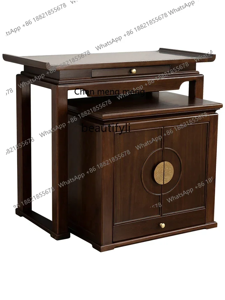 X  New Chinese-style solid wood supply table, customs supply table, household entrance table, simple vertical cabinet