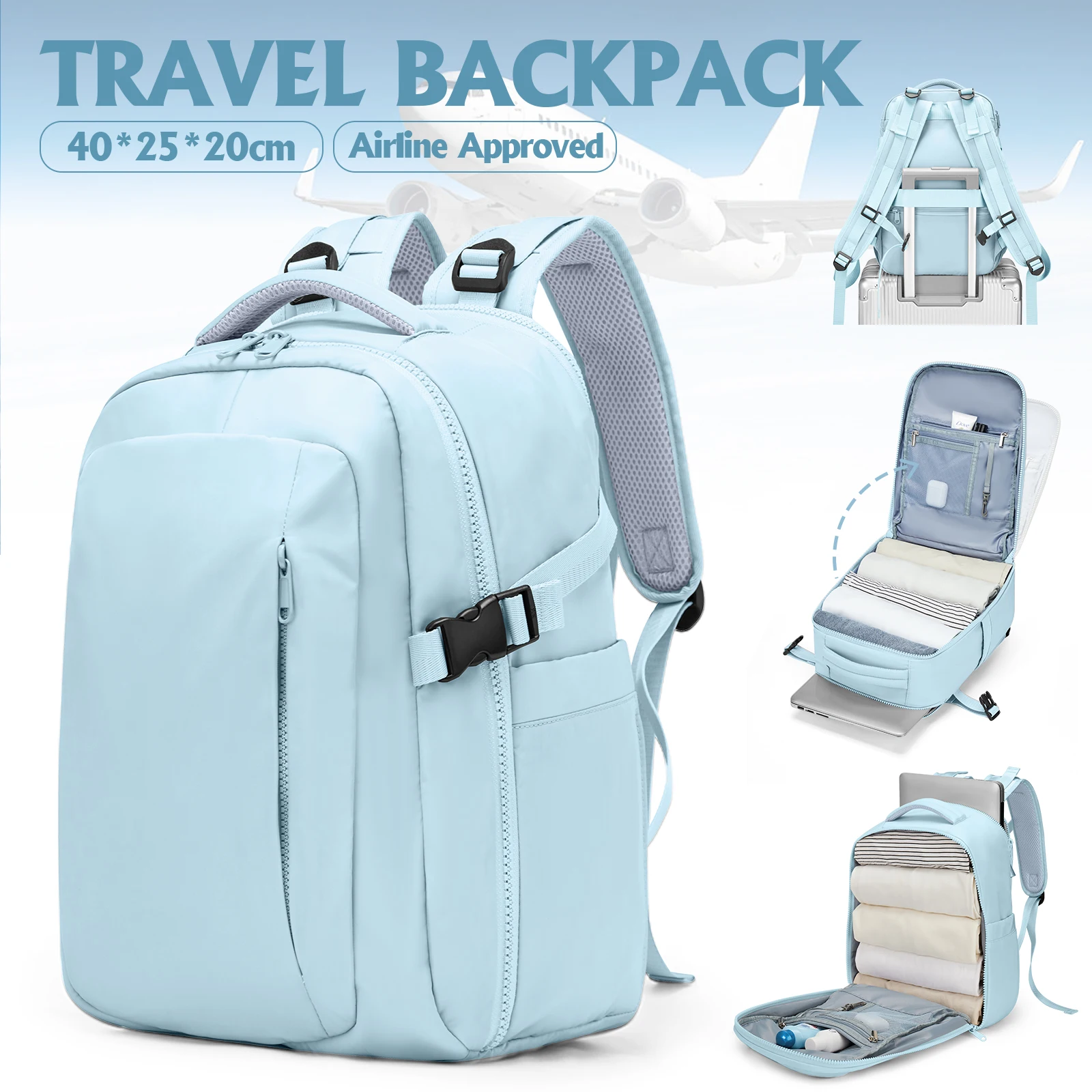 

Рюкзак унисекс для путешествий, рюкзак Ryanair 40x20x25, повседневный деловой легкий рюкзак для ручной клади, рюкзак для колледжа, сумка для ноутбука