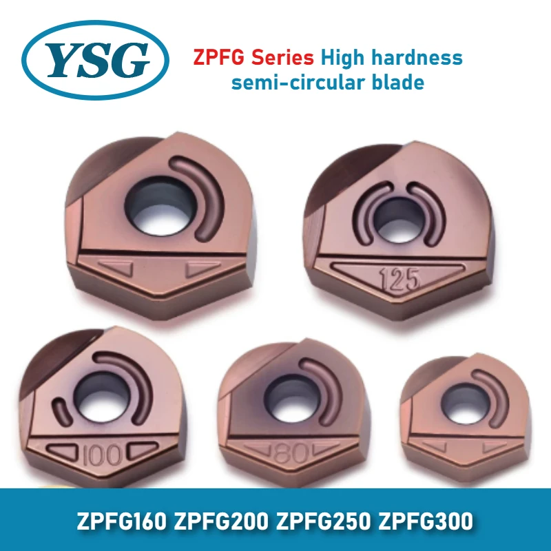 ZPFG160 ZPFG200 ZPFG250 CNC Tools Carbide Alloy Milling Ball Head ZPFG Series Semi-circular Inserts With High Hardness