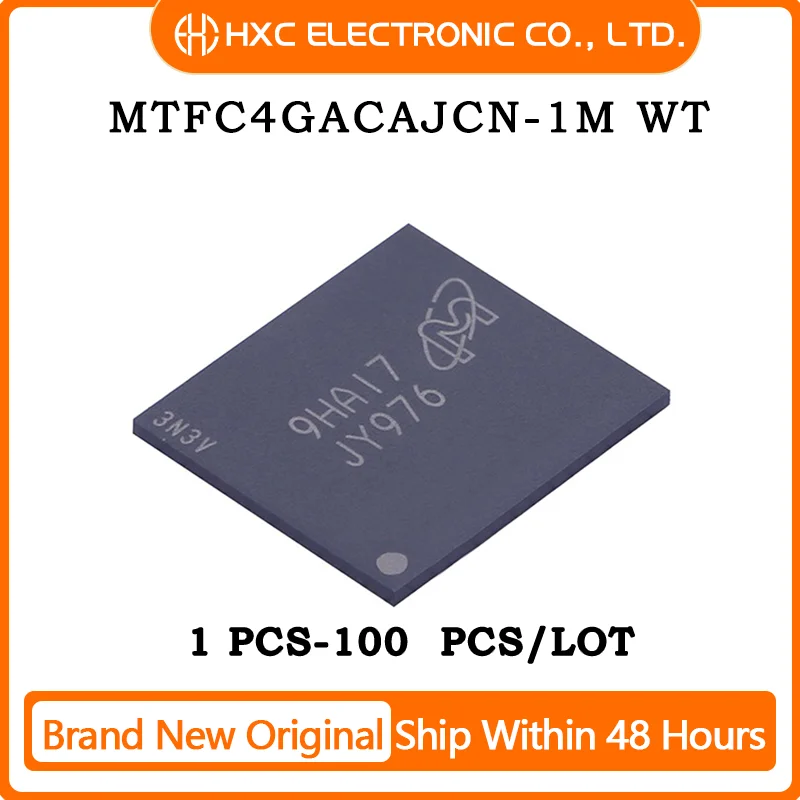 

Free Shipping 1PCS/10PCS/50PCS/100PCS MTFC4GACAJCN-1M WT BGA-153 MTFC4GACAJCN Brand New Original IC CHIP