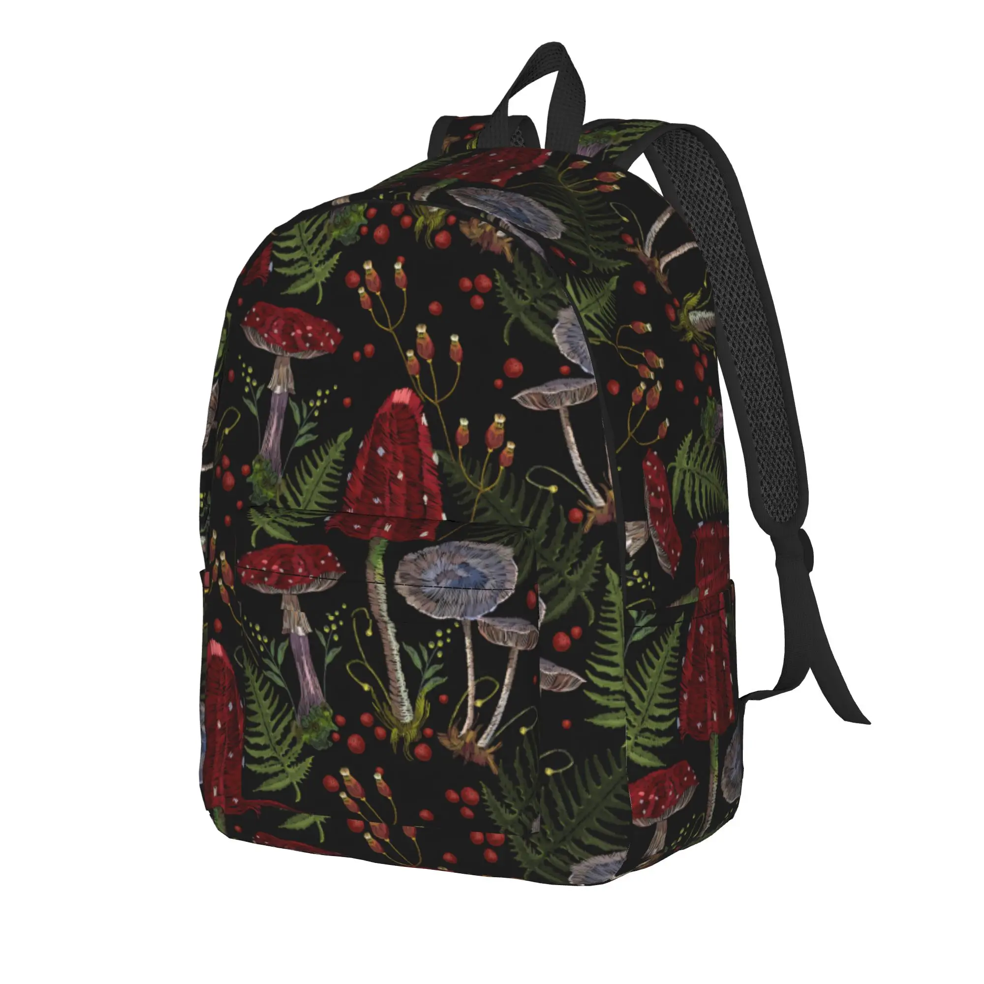 Forest Mushrooms Backpack for Men Women Cool Student Work Daypack  College Canvas Bags with Pocket