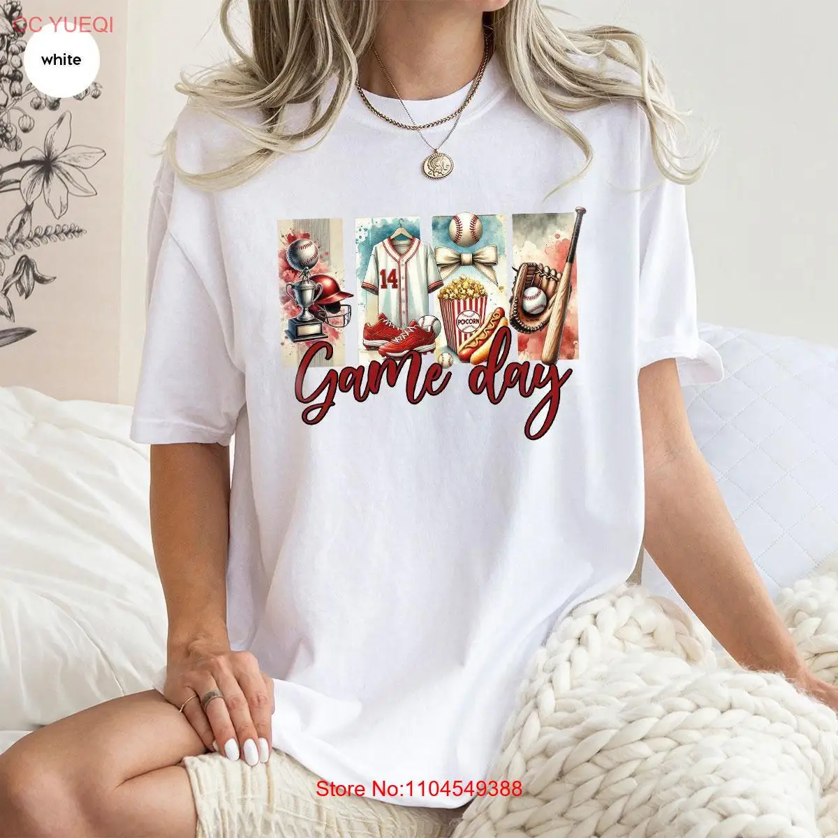 

Baseball T Shirt Coquette Bow Mama Brushstroke Retro long or short sleeves