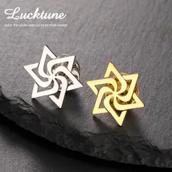 Lucktune Star of David Brooches for Men Women Stainless Steel Spinning Star Pin Shirt Hat Accessories Jewish Symbol Jewelry Gift