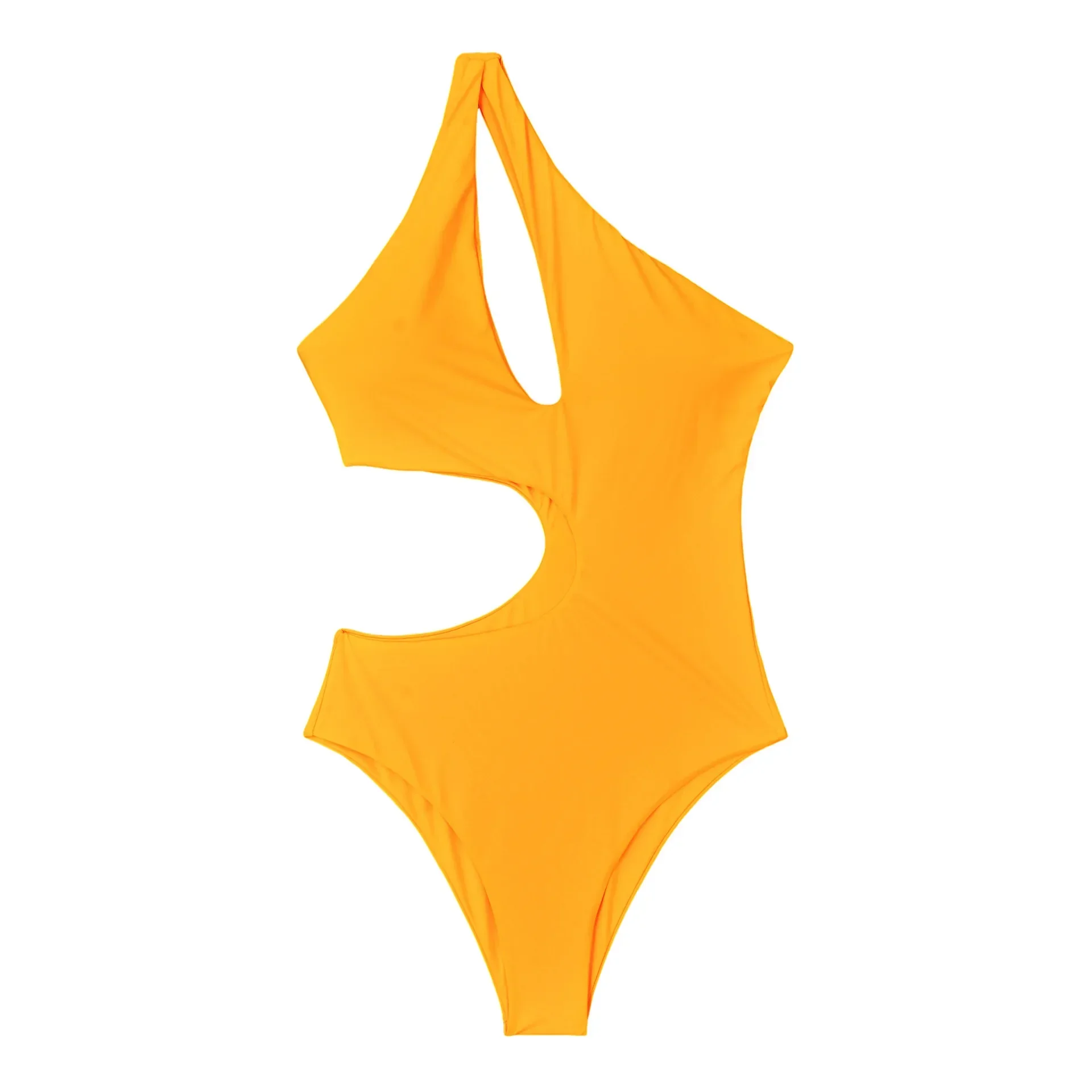 sexy cut out one shoulder hollow swimsuit one piece bikinis 2024 women thong swimsuit female bathing suit swimwear biquini