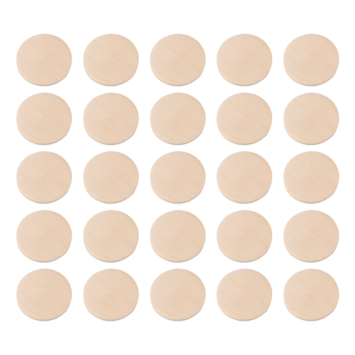 

50Pcs Thick Round Wood Piece Disc 40mm Smooth Durable DIY Craft Painting Drawing Mathematics Learning Teaching Props
