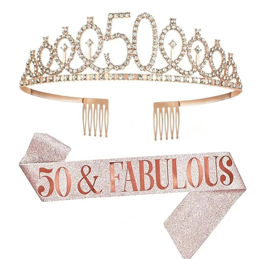 Birthday Sash and Crown for Women 13th 16th 18th 21th 30th 40th 50th 60th 70th Party Favor Gifts Decoration - view 6