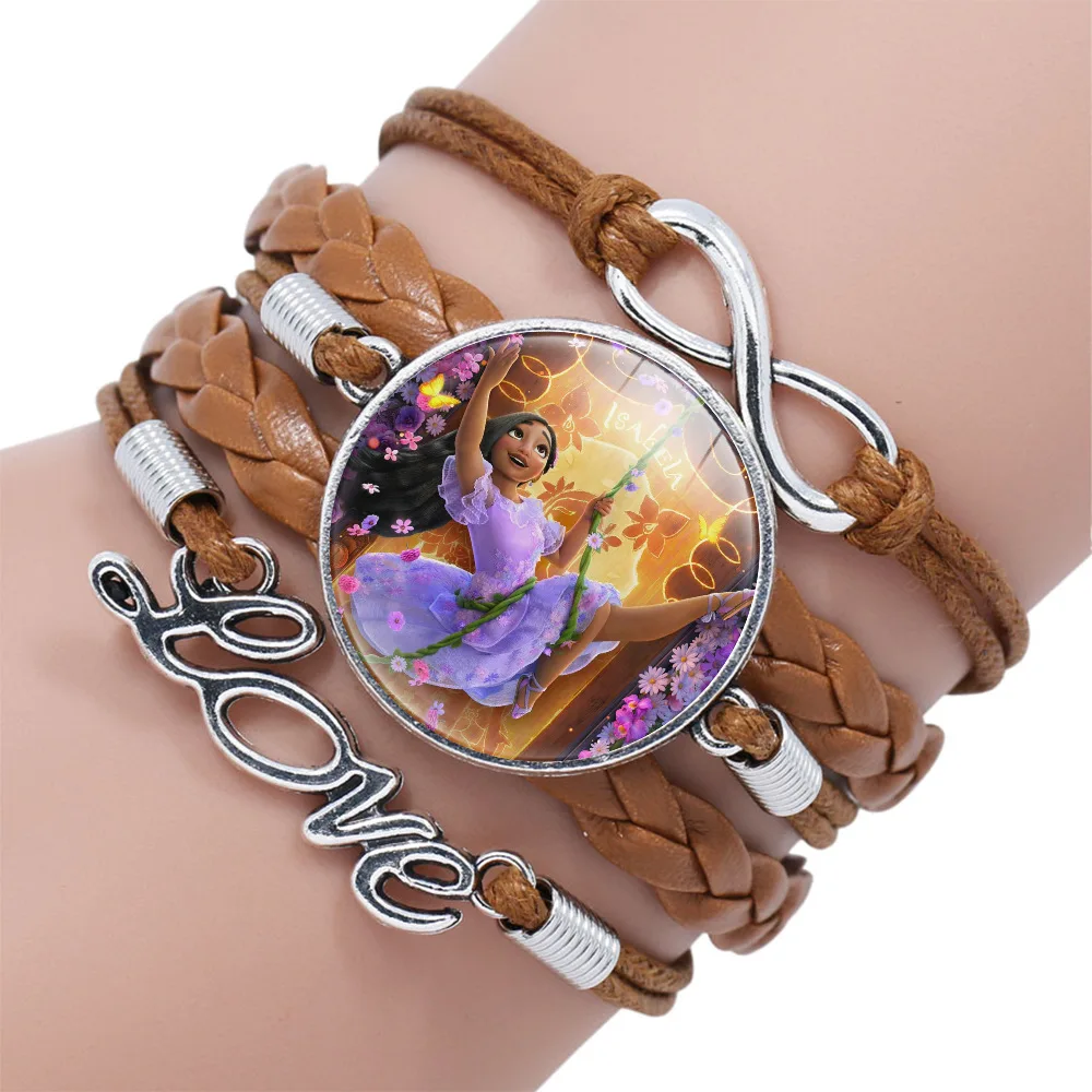 Disney Anime Encanto Bracelet Cartoon Figure Mirabel Isabela Princess Girls Bracelet Wristand Jewelry Kids Gifts