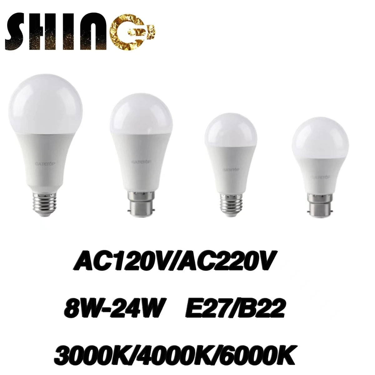 

5PCS AC120V/AC220V A60/A80 Led Bulb Lamps E27 B22 Power 8W 9W 10W 12W 15W 18W 20W 24W Lampada For home and office decoration