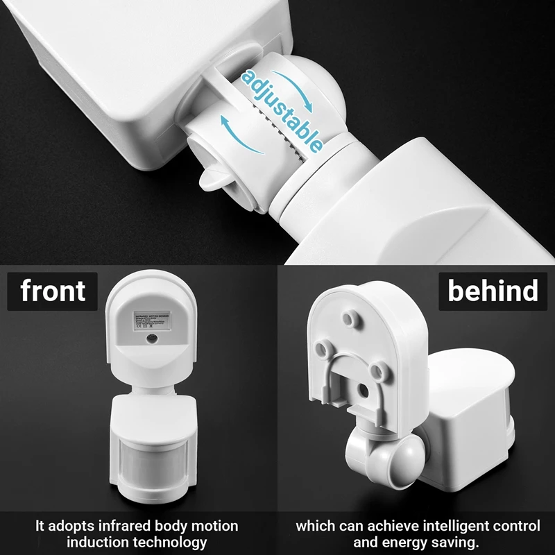 Infrarood Bewegingssensor AC110V-240V Instelbare Sensorschakelaar Voor Pir Body Motion Sensoren Voor Meerdere Scenario 'S (Wit)