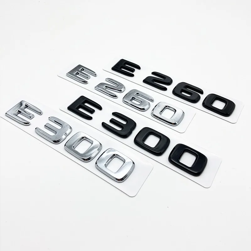 2017 Black Silve Letters E200 E260 E300 E400 E220d E350e E300de 4Matic ABS Emblem for Mercedes Benz W213 Car Trunk Logo Sticker