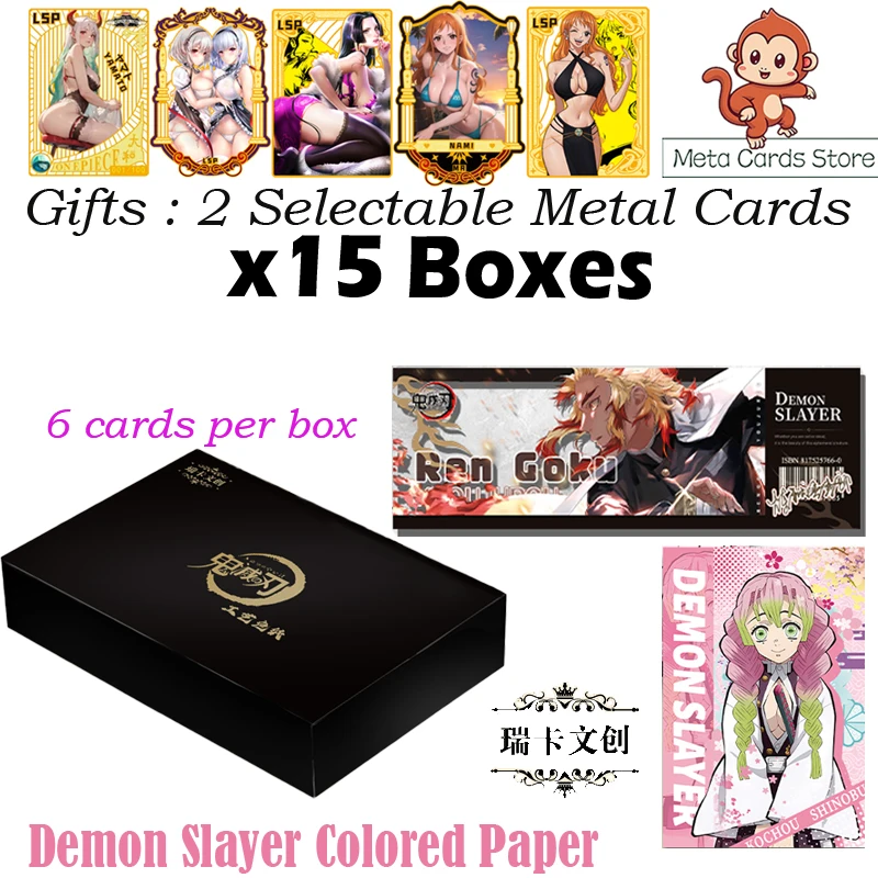 Carte de Collection en Papier Coloré Demon Slayer Nezuko Doujin, Booster Box, Carte Rare, Jouet, Cadeaux d'Anniversaire pour Enfants, Nouveau