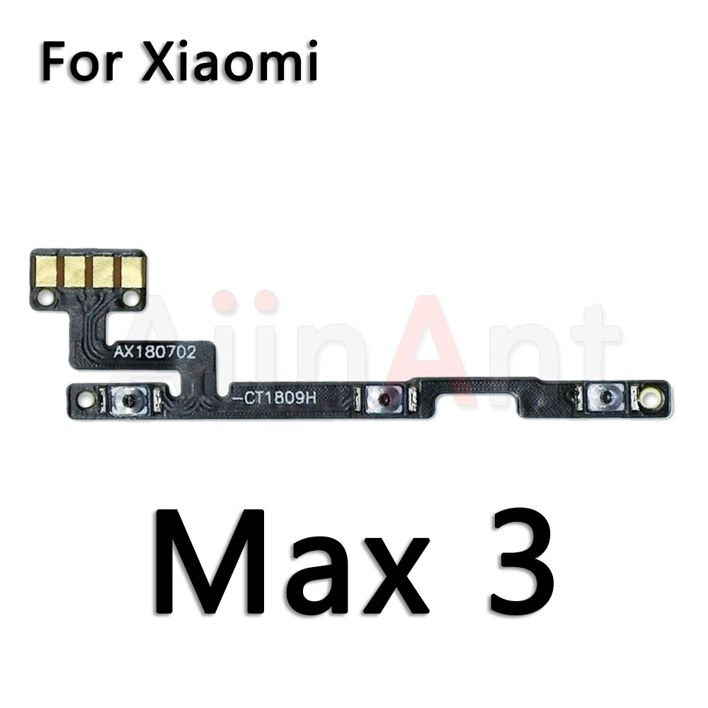 AiinAnt-botones de volumen de encendido y apagado, interruptor de llave, Cable flexible de alimentación para Xiaomi Mi Note Max Mix 2 2s 3 F1 A3 A2