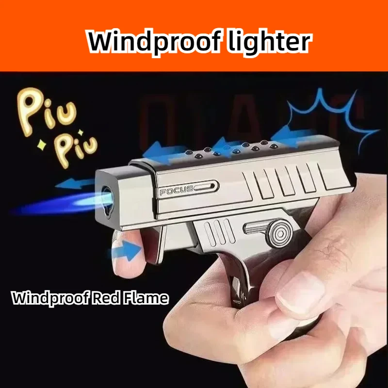 

Creative Lighter Metal Windproof Butane Gas Cigarette Lighter Fire Outdoor Portable Large Firepower Cigarette Accessories